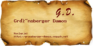 Grünsberger Damos névjegykártya